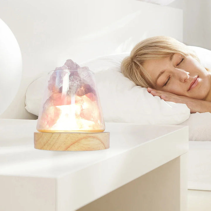 Lampa solna Himalajska - Kryształowa lampka nocna i dyfuzor olejków eterycznych