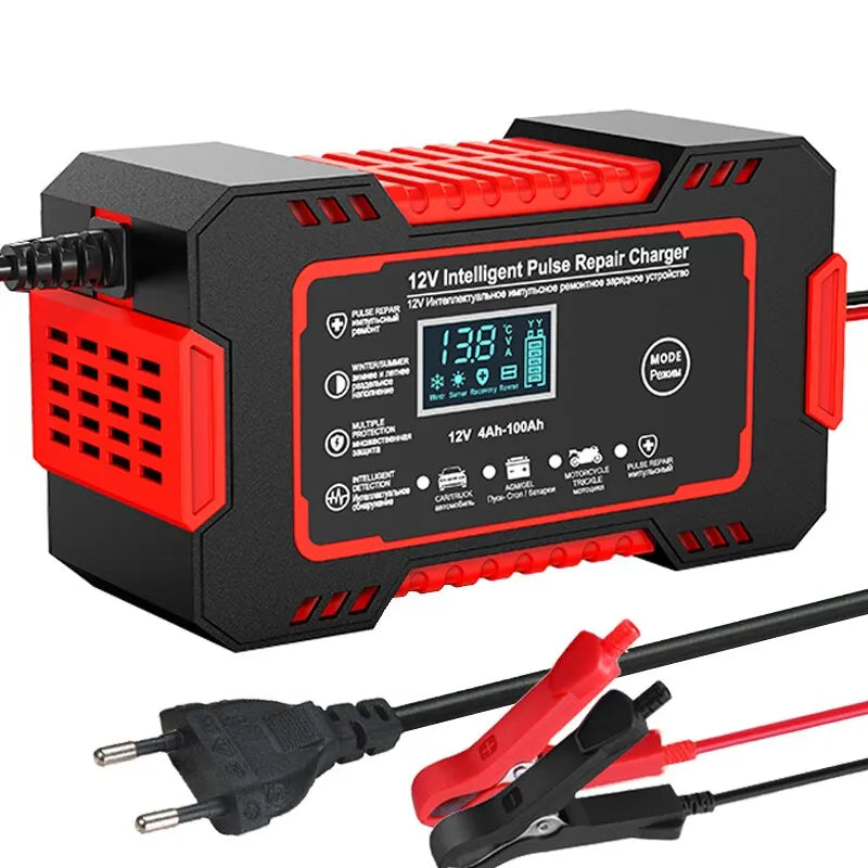 Ładowarka do akumulatorów samochodowych 12v 6a z funkcją naprawy i wyświetlaczem LCD