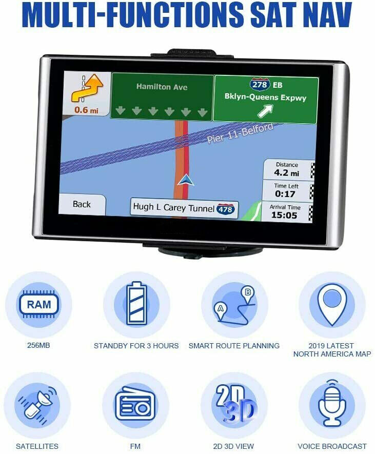 Premium 7-calowy system nawigacji GPS dla samochodów i ciężarówek