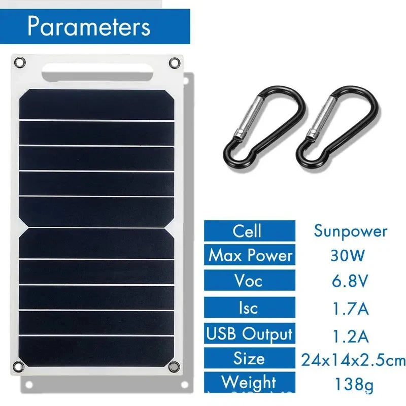 Panel słoneczny z przenośną baterią USB, wodoodporny