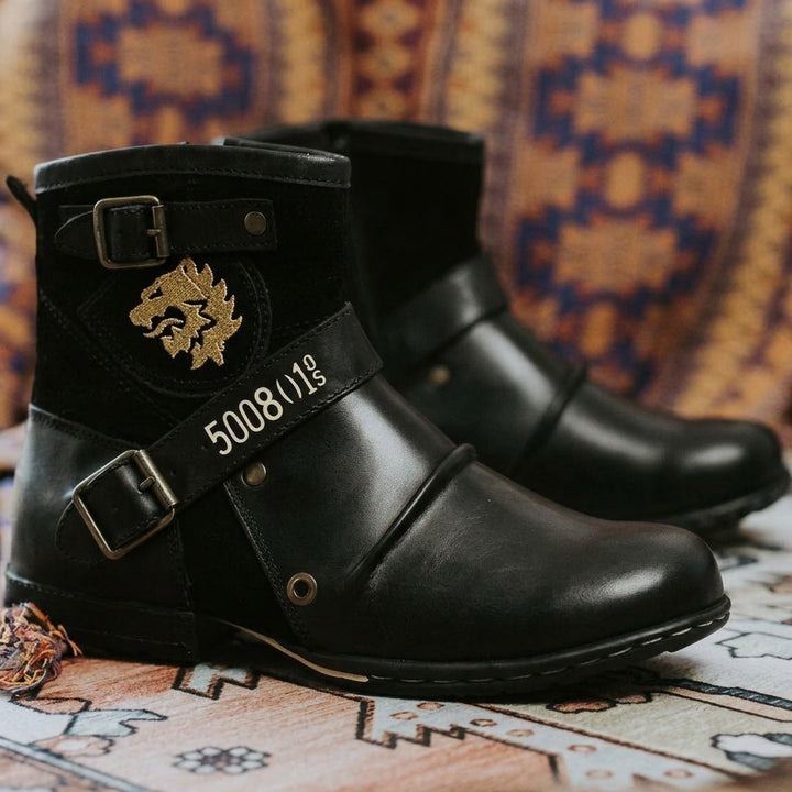 Męskie Vintage Styl Zapięcie Botki na Kostkę