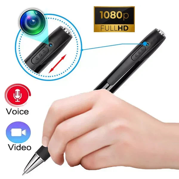 Mini Kamera Długopisowa Kieszonkowy Cyfrowy Rejestrator Głosu i Wideo na Konferencje Biznesowe 1080P Noszona Mikrokamera Bezpieczeństwa