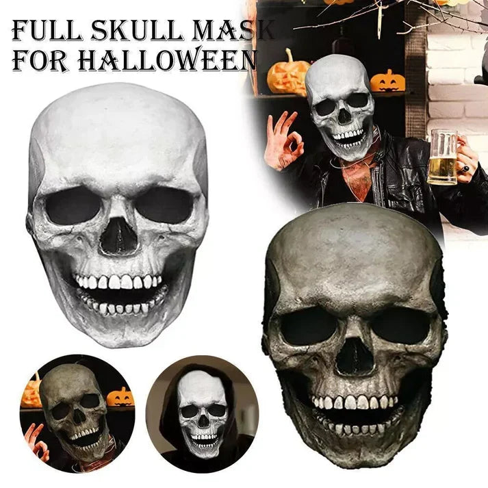 Maska Czaszki z Ruchomą Szczęką - Realistyczna Maska Czaszki dla Ludzi na Halloween