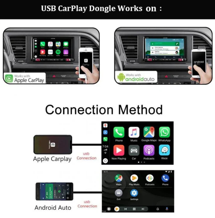 Adapter Carplay i Android Auto - Pasuje do wszystkich marek samochodów