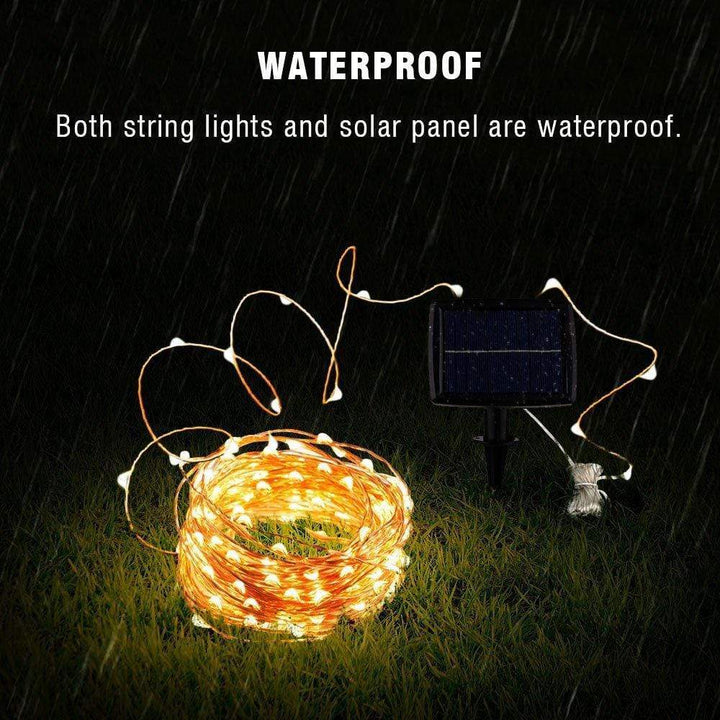 Stringowe Lampy Solarne na Zewnątrz (Przezroczysty Kabel)