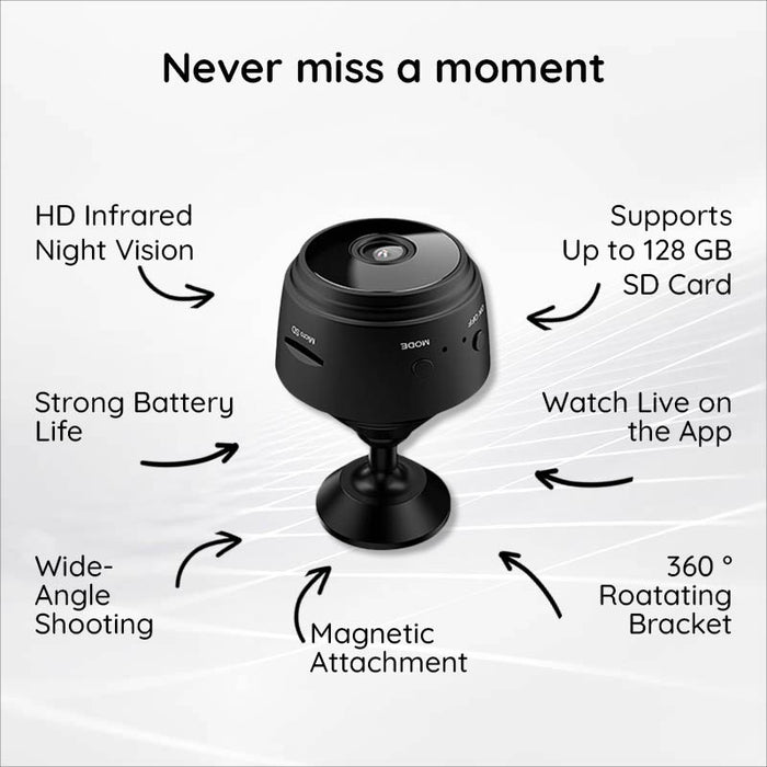 Mini Kamera WiFi HD 1080P Z Funkcją Nocnego Widzenia