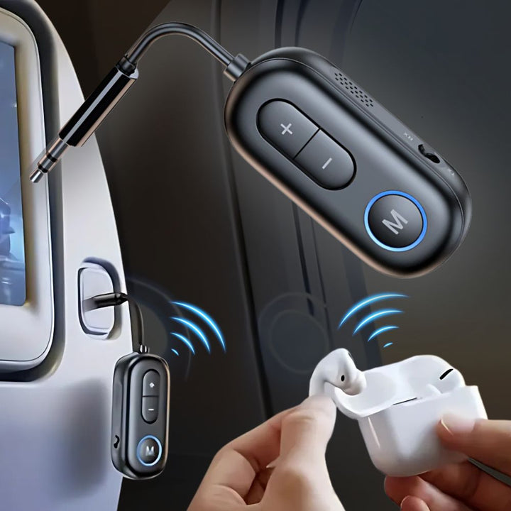 Bezprzewodowy nadajnik odbiornik audio Bluetooth 5.4 adapter samolotowy z mikrofonem