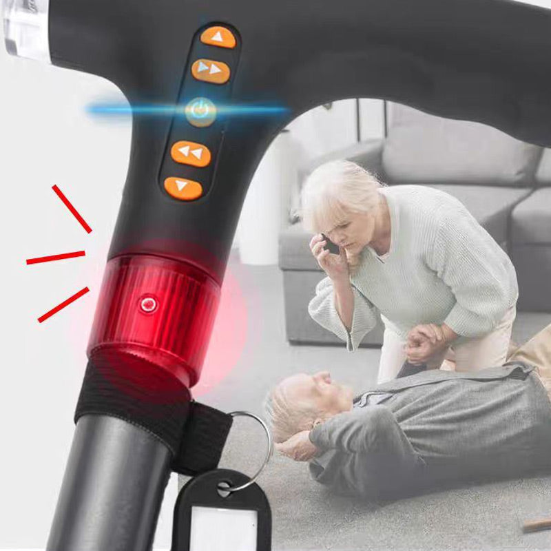Inteligentna laska dla seniorów z oświetleniem LED