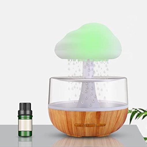 2-w-1 Biurkowa Lampa Nawilżacz Powietrza Chmura Deszczowa Aromaterapia Olejek Eteryczny Zen Dyfuzor &amp; Lampa Grzybowa Nocna Chmura Deszczowa