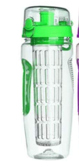Butelka z wkładem na owoce 950 ml bez BPA, sportowa