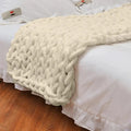 Koc Chunky z Chenille, Gruby Koc Szydełkowy na Kanapę, Łóżko, Sofę