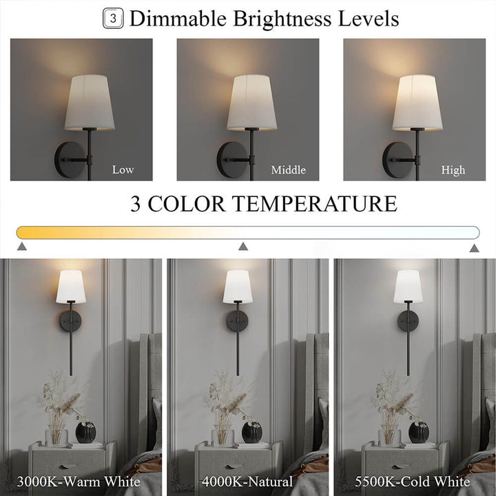 Bezprzewodowa Lampa Ścienna z Tkaniny (ZESTAW 2 + 2 ŻARÓWKI GRATIS)