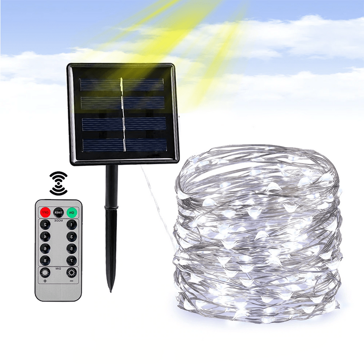 Stringowe Lampy Solarne na Zewnątrz (Przezroczysty Kabel)
