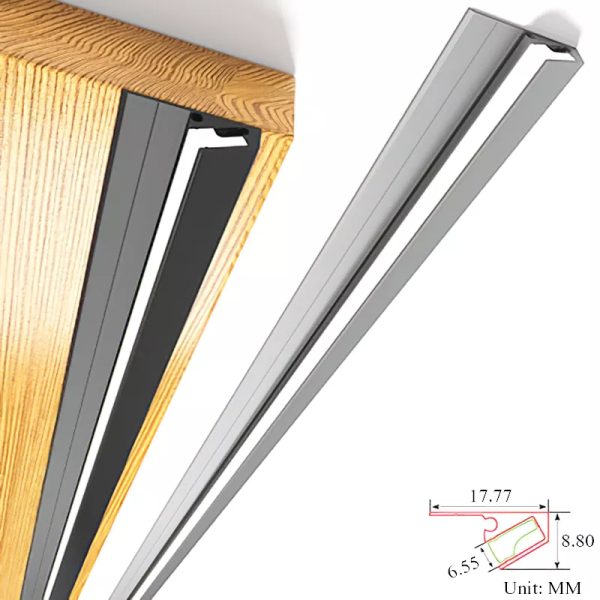 Listwy LED pod szafkami o kącie 45 stopni, niewidoczne, ultra cienkie
