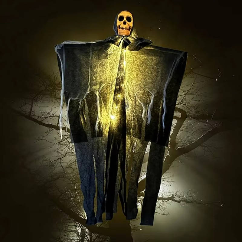 Świecące Czaszki Straszne Dekoracje Halloweenowe na Zewnątrz - Zestaw Dwóch