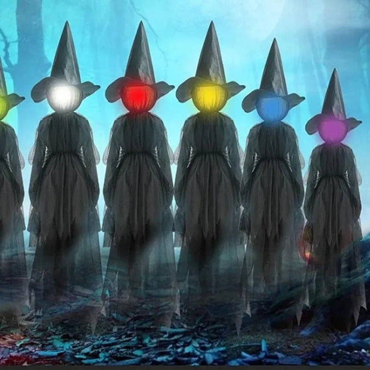 3SZT Dekoracje Halloweenowe do Użytku Wewnętrznego i Zewnętrznego - Czarownica Trzymająca Rękę Aktywowana Dźwiękiem