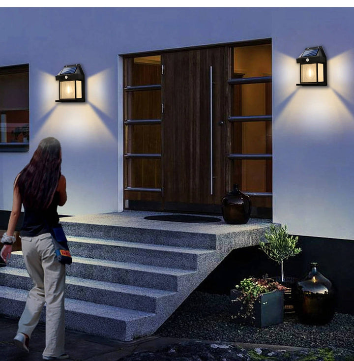 2 Zestaw Lamp Solarnych na Ścianę na Zewnątrz