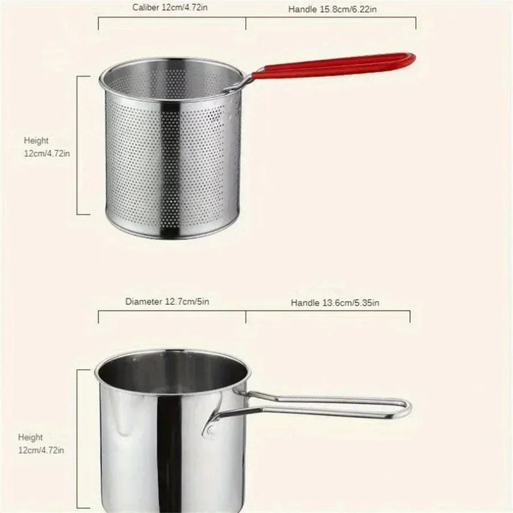 1200ML Garnek do Smażenia z Sitkiem