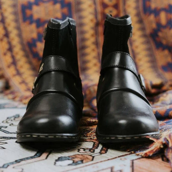 Męskie Vintage Styl Buckled Ankle Boots