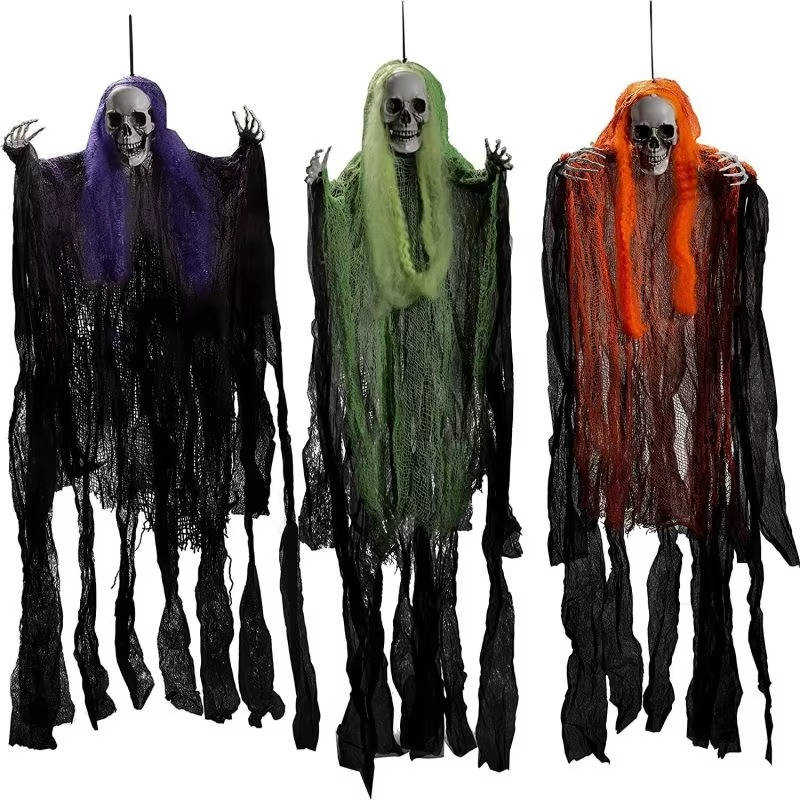 Straszne Realistyczne Dekoracje Halloweenowe Wiszące na Zewnątrz i Wewnątrz - Zestaw Trzech