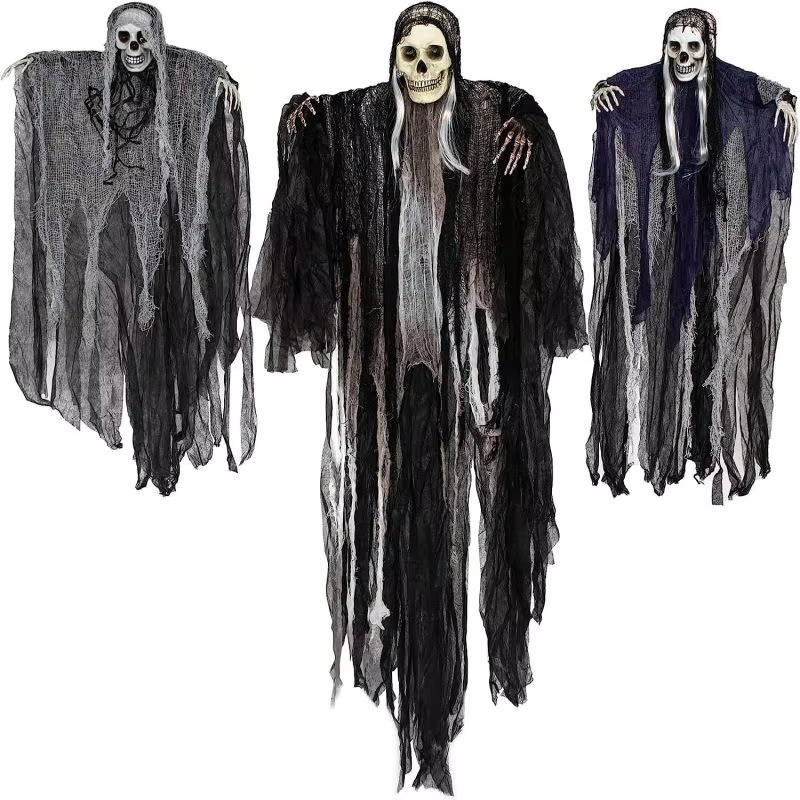 Straszne Realistyczne Dekoracje Halloweenowe Wiszące na Zewnątrz i Wewnątrz - Zestaw Trzech