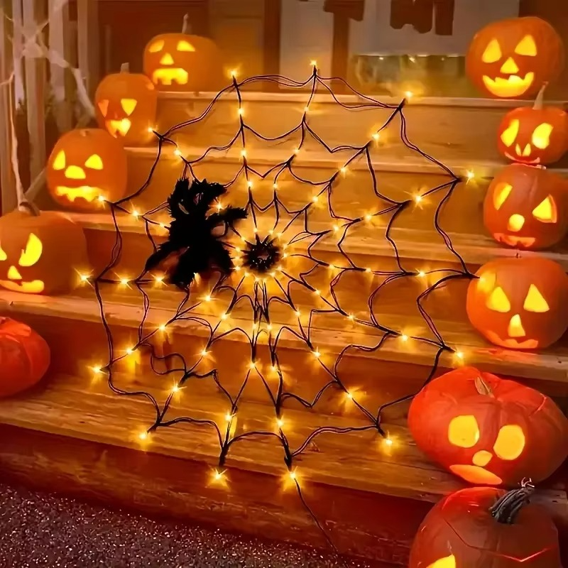 Świeczki Halloweenowe w Kształcie Pajęczyny na Zewnątrz
