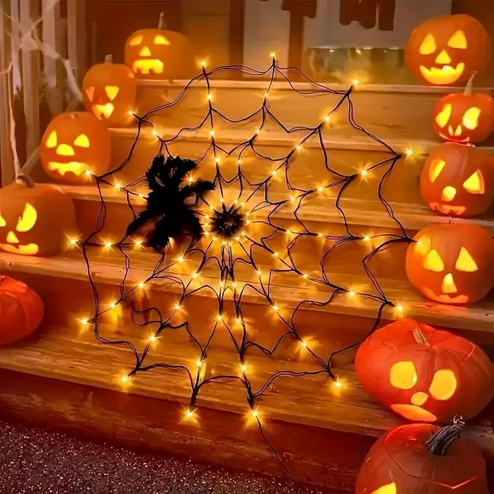 Świeczki Halloweenowe w Kształcie Pajęczyny na Zewnątrz