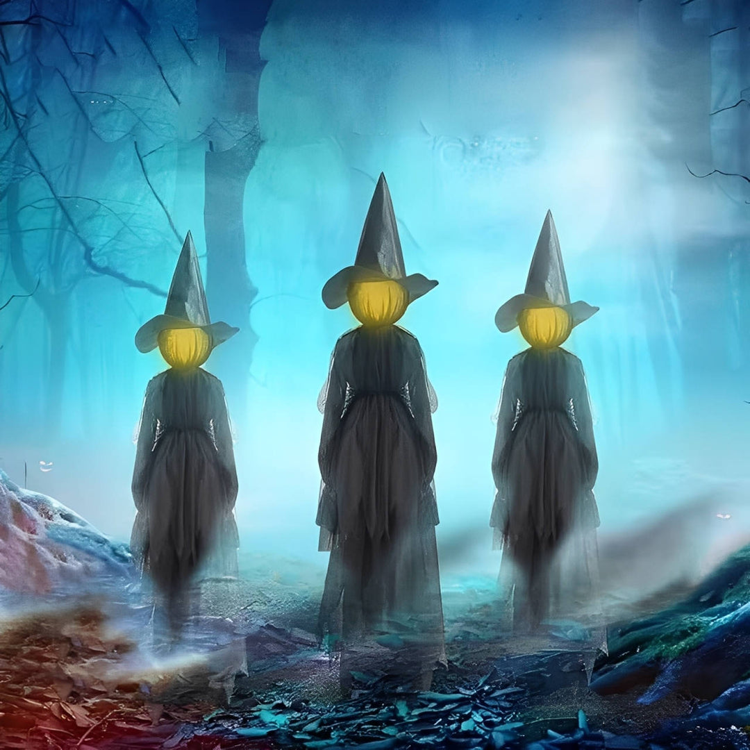 3SZT Dekoracje Halloweenowe do Użytku Wewnętrznego i Zewnętrznego - Czarownica Trzymająca Rękę Aktywowana Dźwiękiem
