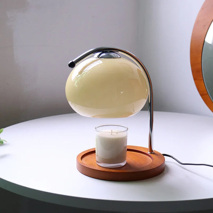 Retro Szklana Lampa Podgrzewająca Świece