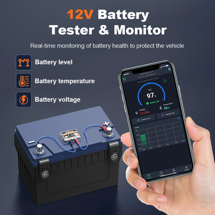 Tester Akumulatorów Samochodowych z Monitorowaniem Bluetooth