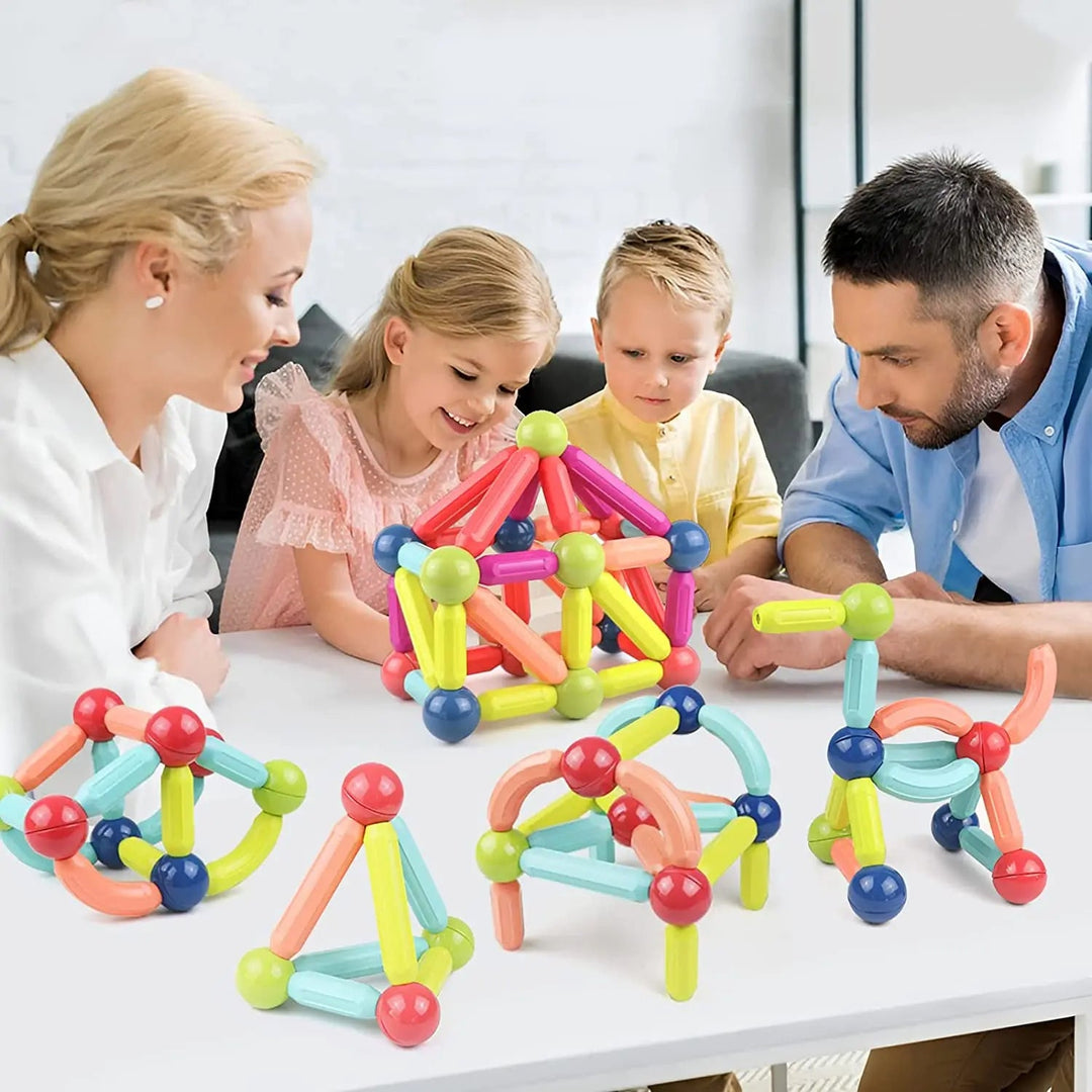 Magnetyczne Klocki Budowlane | Montessori Zabawki Edukacyjne