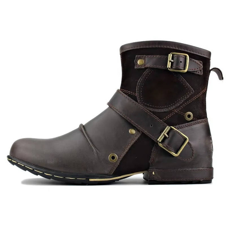 Męskie Vintage Styl Buckled Ankle Boots