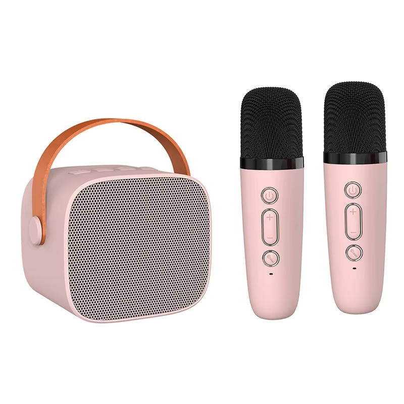 Mini maszyna karaoke z 2 bezprzewodowymi mikrofonami