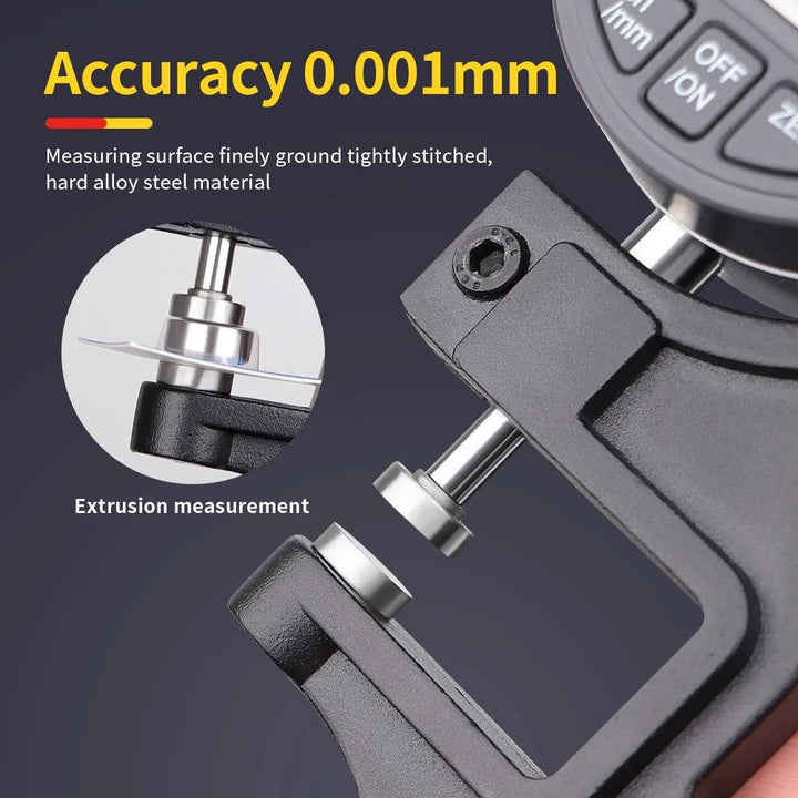 Miernik Grubości Mierzy Grubość Papieru Tkaniny Metalu 0.001mm