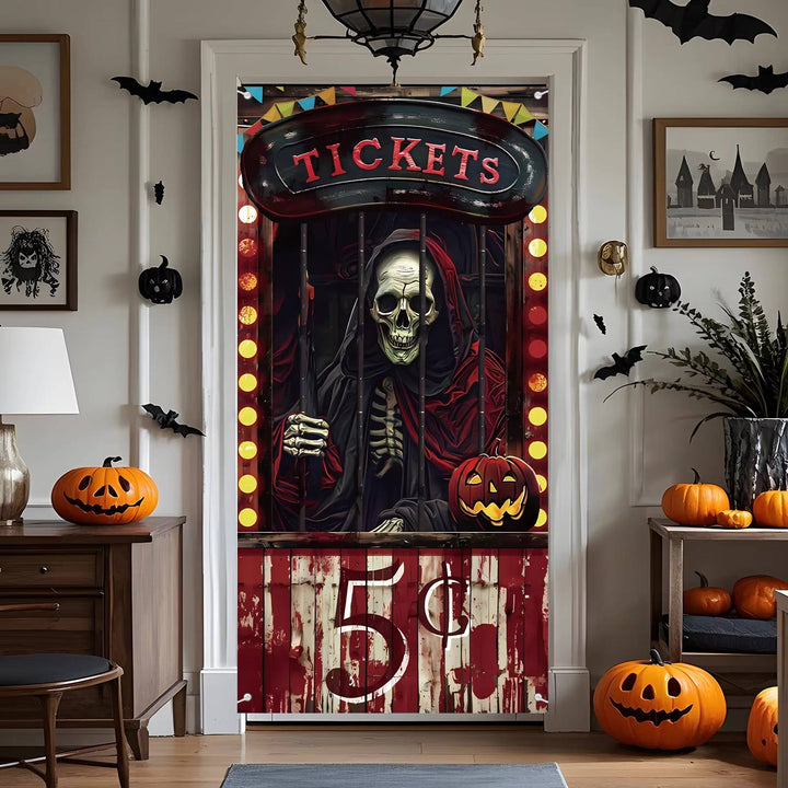 Halloweenowa Osłona Drzwi - Przerażająca Dekoracja