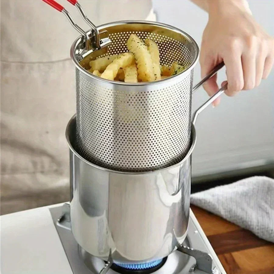 1200ML Garnek do Smażenia z Sitkiem