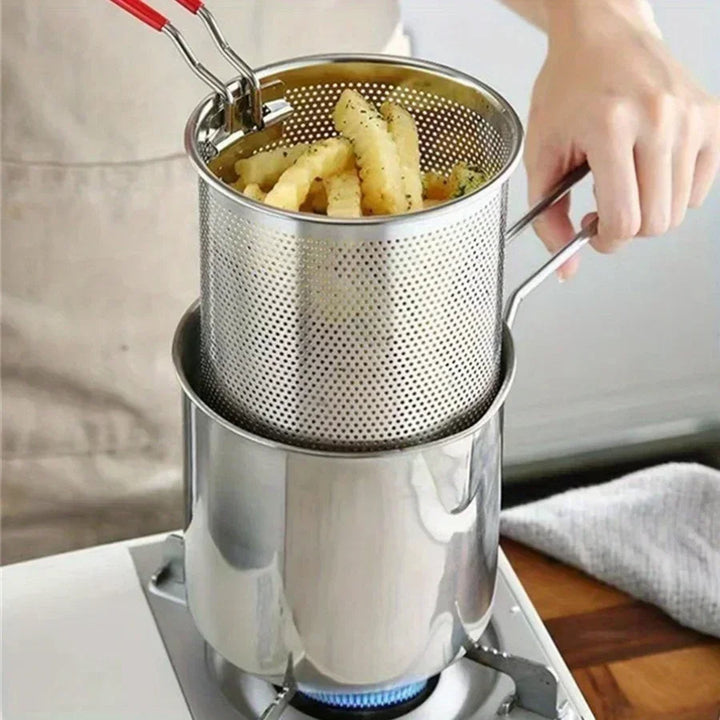 1200ML Garnek do Smażenia z Sitkiem