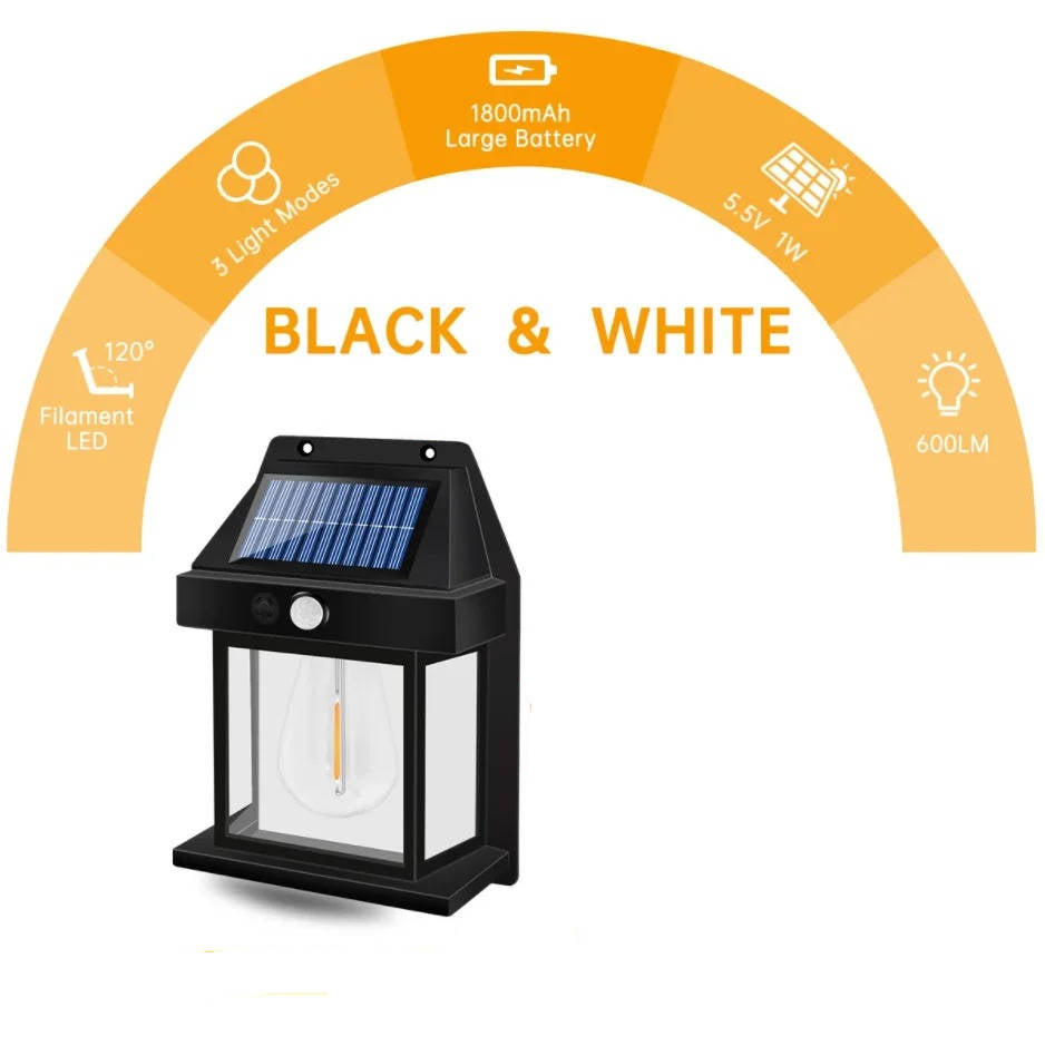 2 Zestaw Lamp Solarnych na Ścianę na Zewnątrz