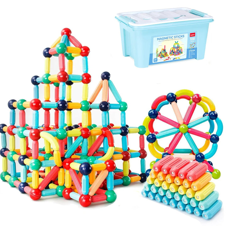 Magnetyczne Klocki Budowlane | Montessori Zabawki Edukacyjne