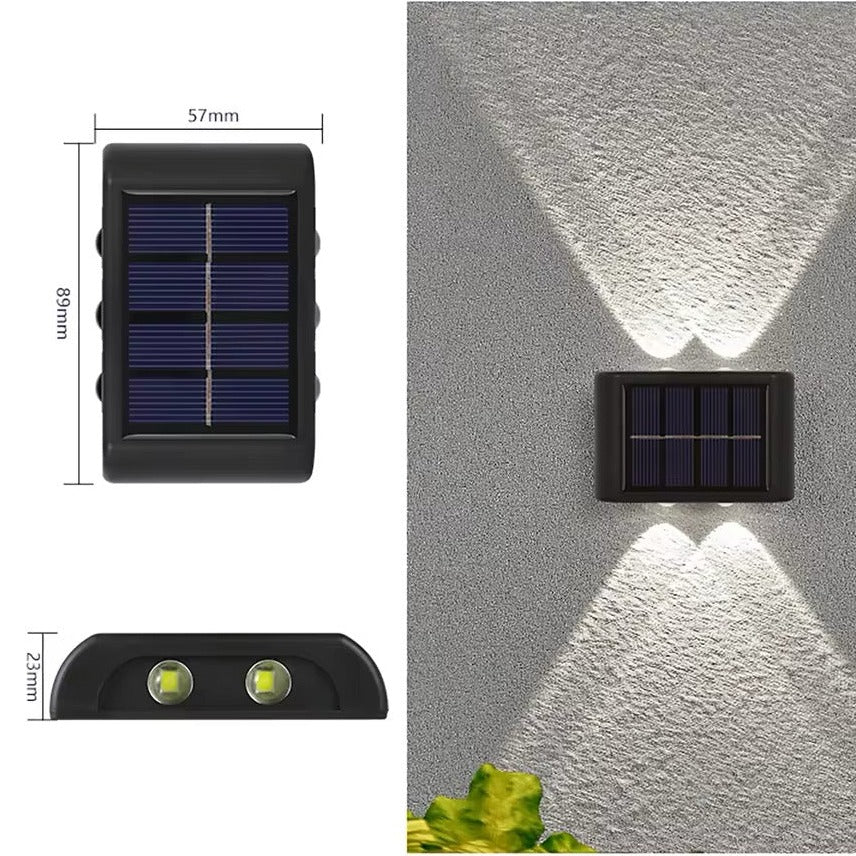 Energooszczędna lampa ścienna LED na zewnątrz zasilana energią słoneczną
