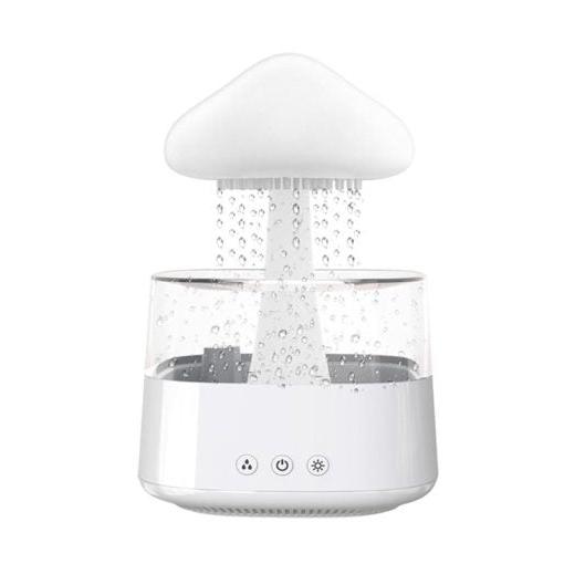 2-w-1 Biurkowa Lampa Nawilżacz Powietrza Chmura Deszczowa Aromaterapia Olejek Eteryczny Zen Dyfuzor &amp; Lampa Grzybowa Nocna Chmura Deszczowa
