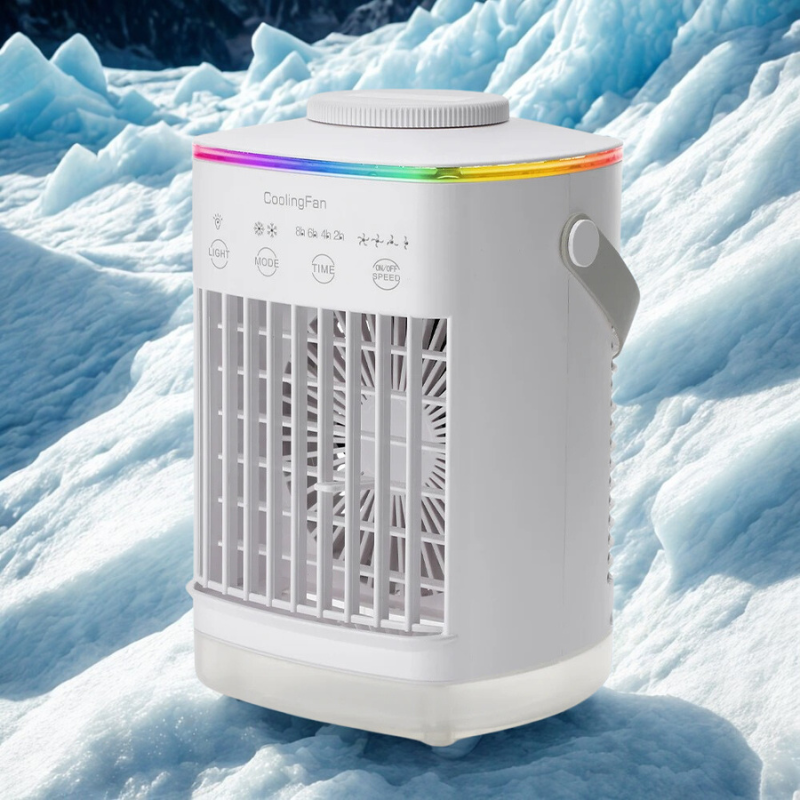Mini Przenośny Klimatyzator i Nawilżacz z LED