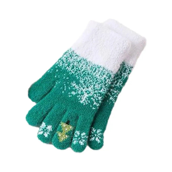 Świąteczne Rękawice Bez Palców z Fleece