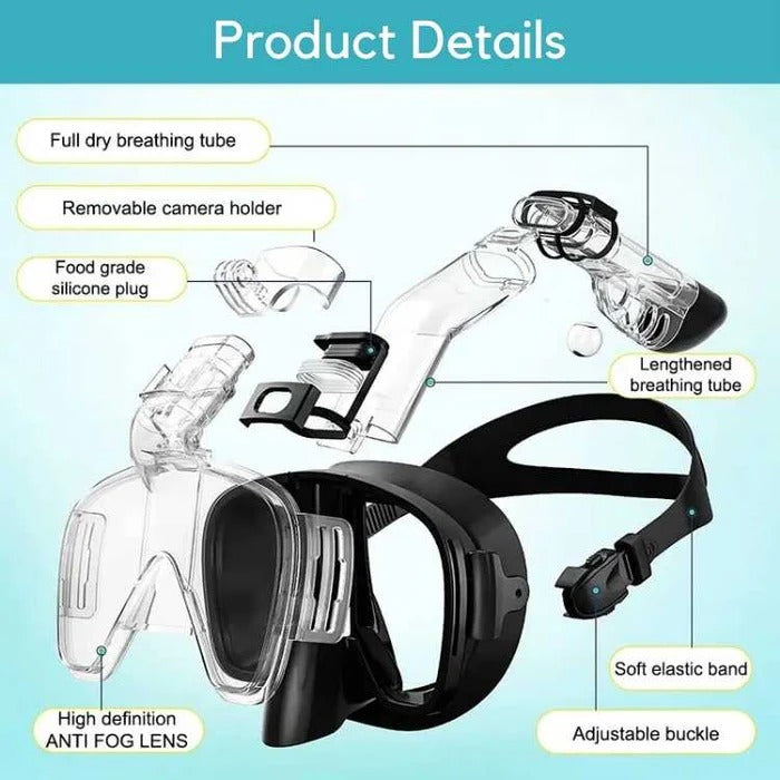 Maska do snorkelingu z systemem suchej góry