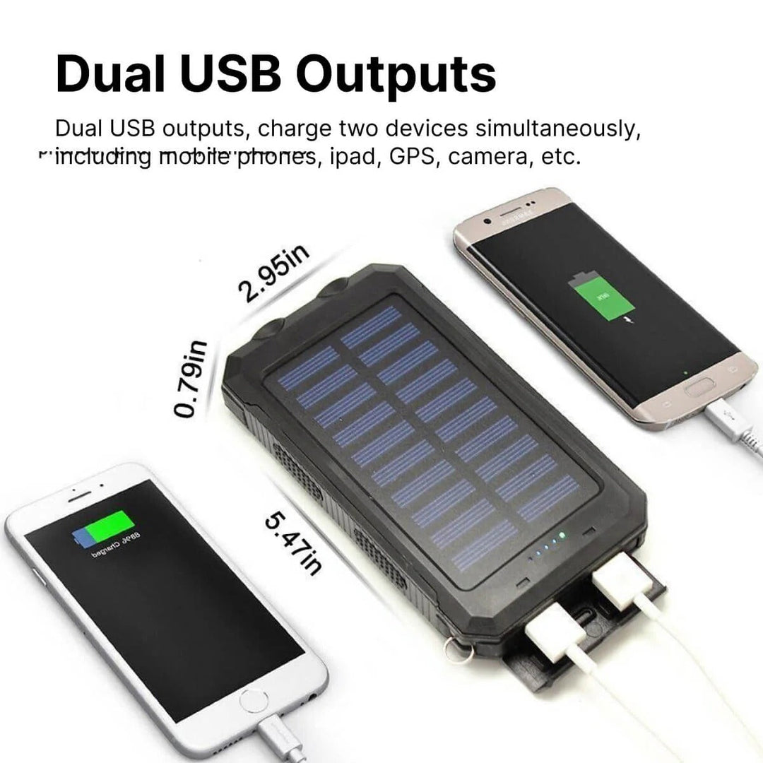 Wodoodporny power bank z ładowarką solarną