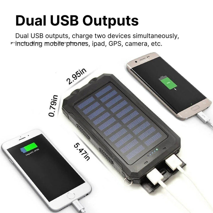Wodoodporny power bank z ładowarką solarną