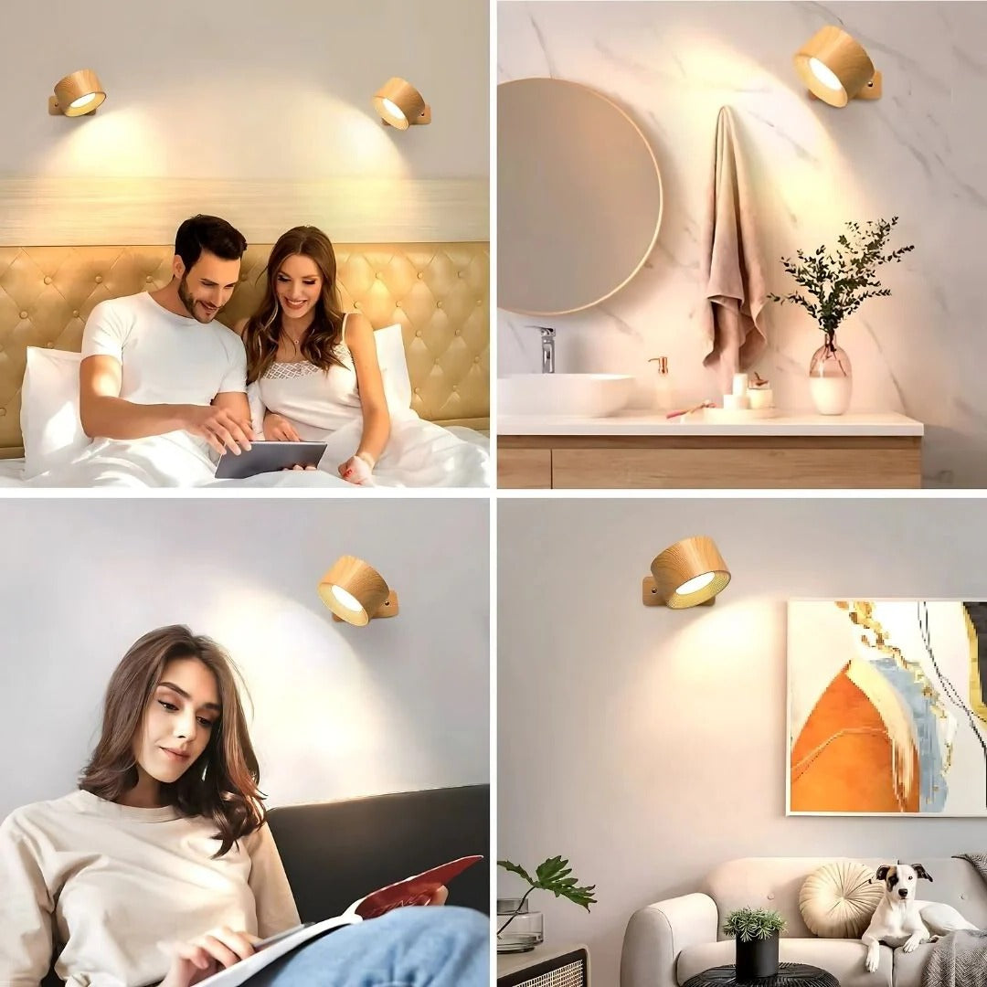 Ładowana Lampa Ścienna z Obrotem 360°