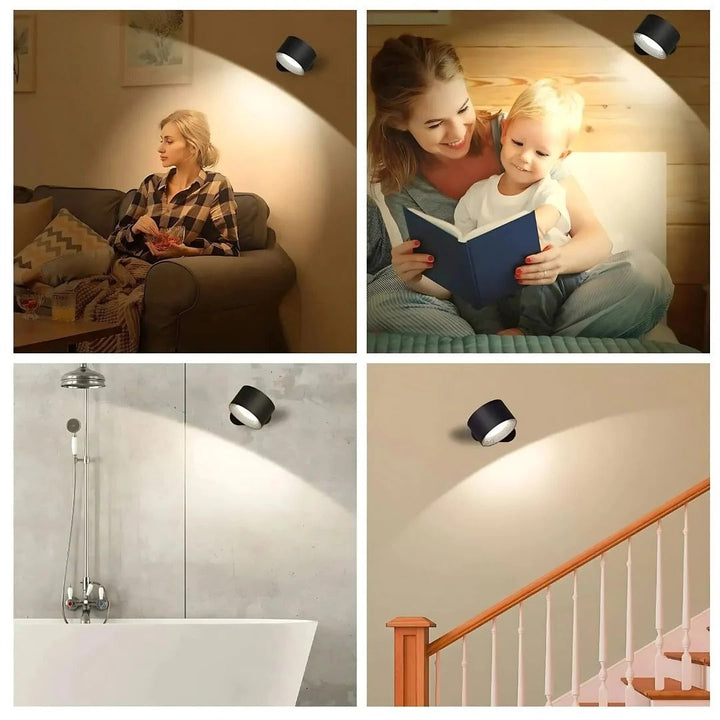 Ładowana Lampa Ścienna z Obrotem 360°