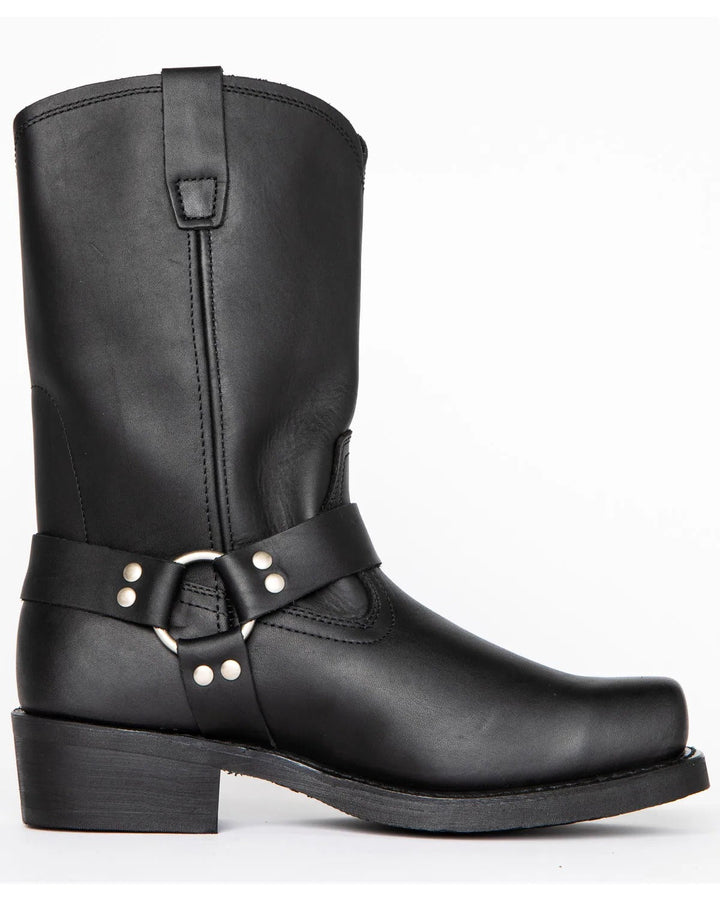 Męskie Czarne Buty z Szelkami - 11 Calowe