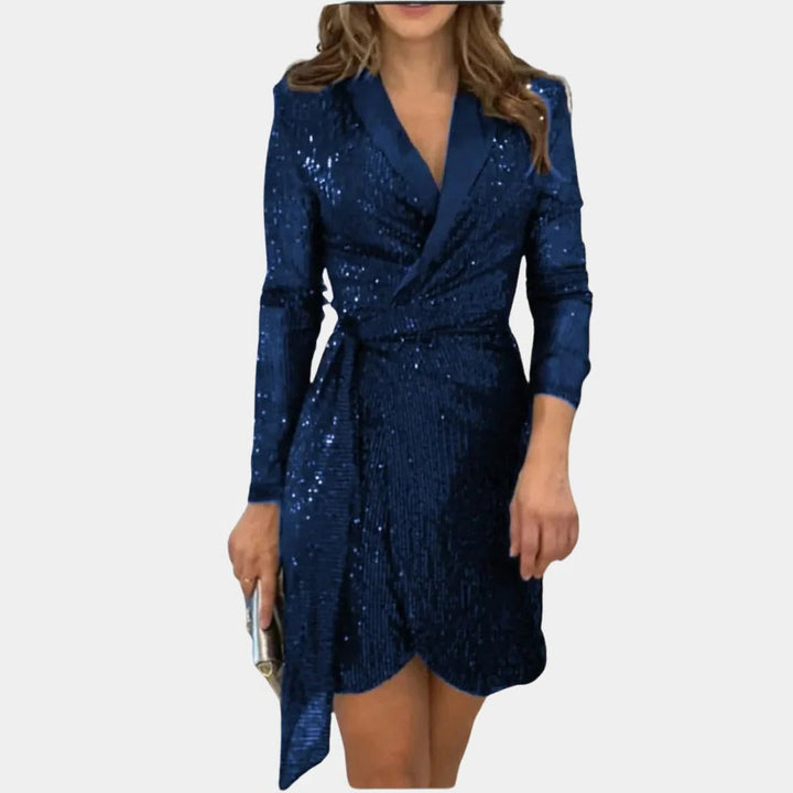 Elegancka Sukienka Żakietowa Damska z Paskiem